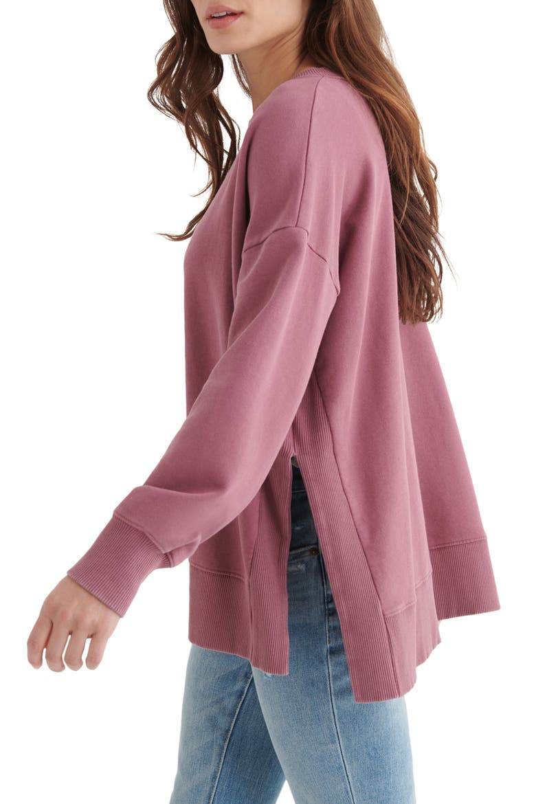 Chill Crewneck Cotton Sweatshirt, Alternate, color, CRUSHED BERRY