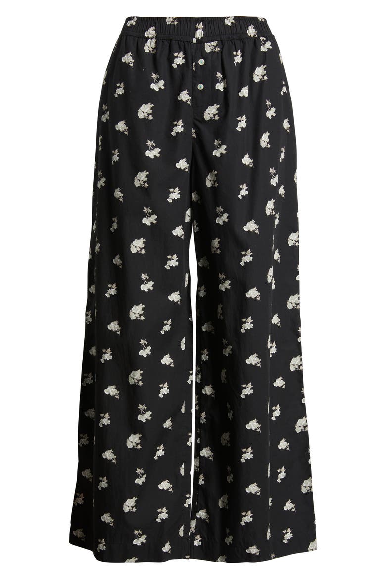 Cotton Boxer Sleepwear Pants, Alternate, color, BLACK- GREY DANNI FLORAL