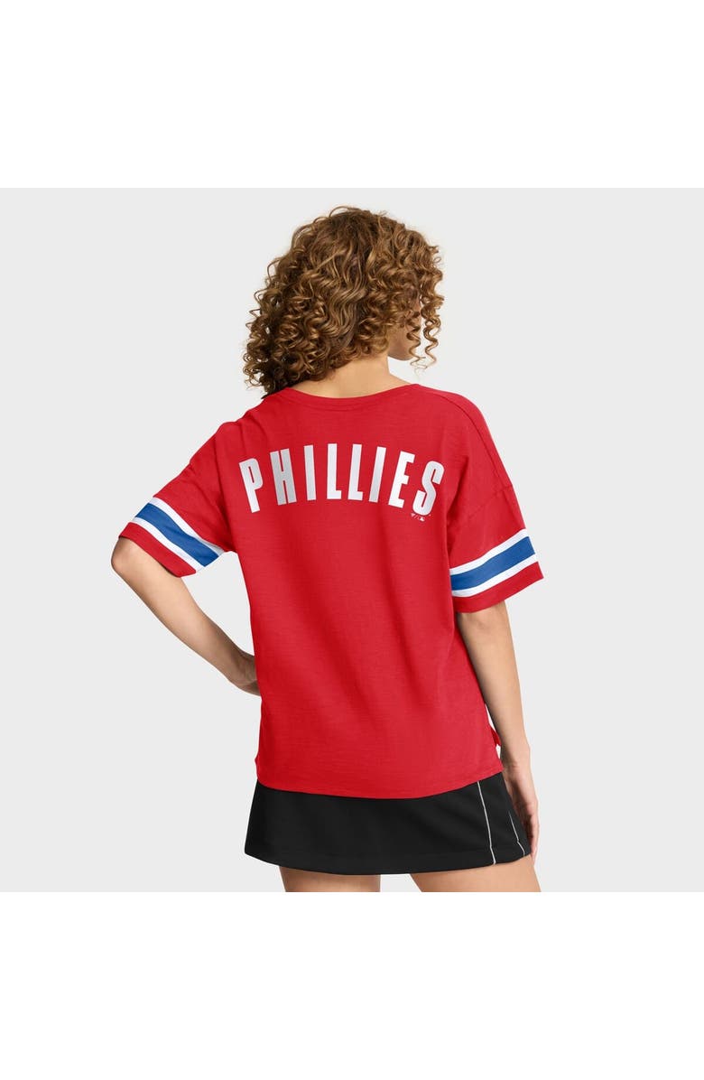 FANATICS Women's Fanatics Red Philadelphia Phillies Curl Route T-Shirt, Alternate, color, Red