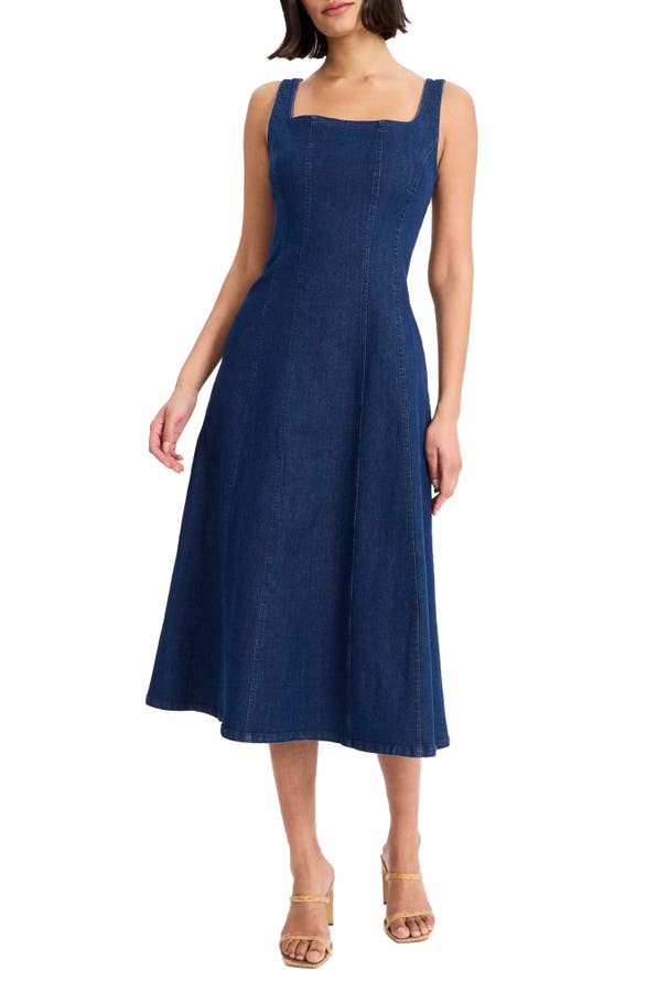 Sleeveless Denim Midi Dress