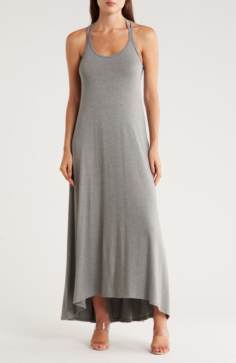 GO COUTURE Strappy Maxi Dress, Main, color, Charcoal