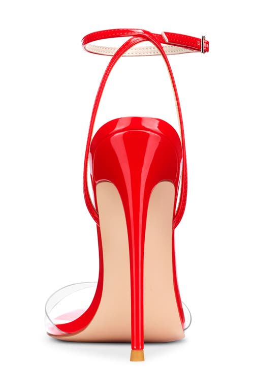 Femme La Gg Ankle Strap Pointed Toe Sandal In Red