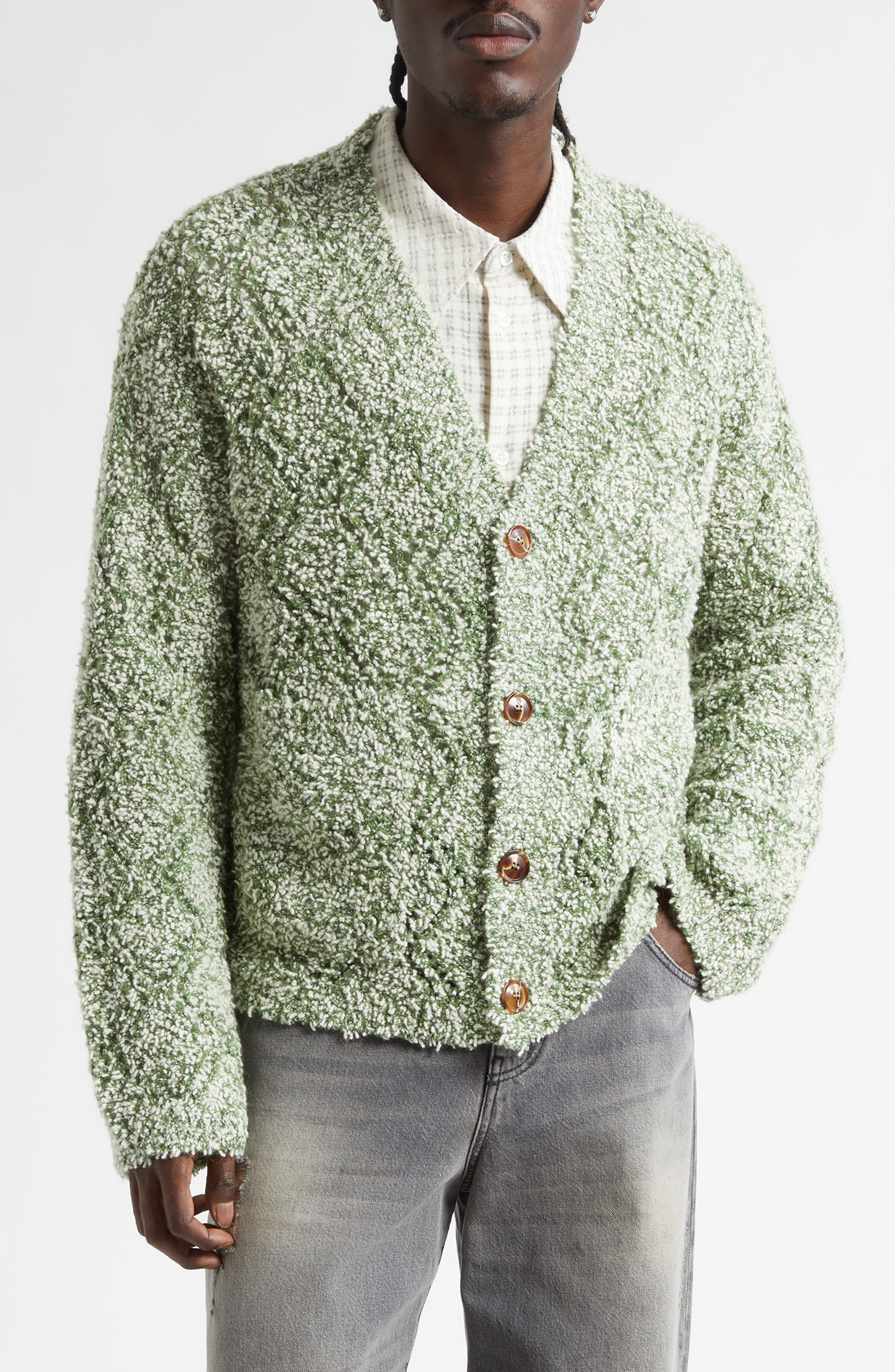 Abain Wool & Mohair Blend Boucle Cardigan - image 2