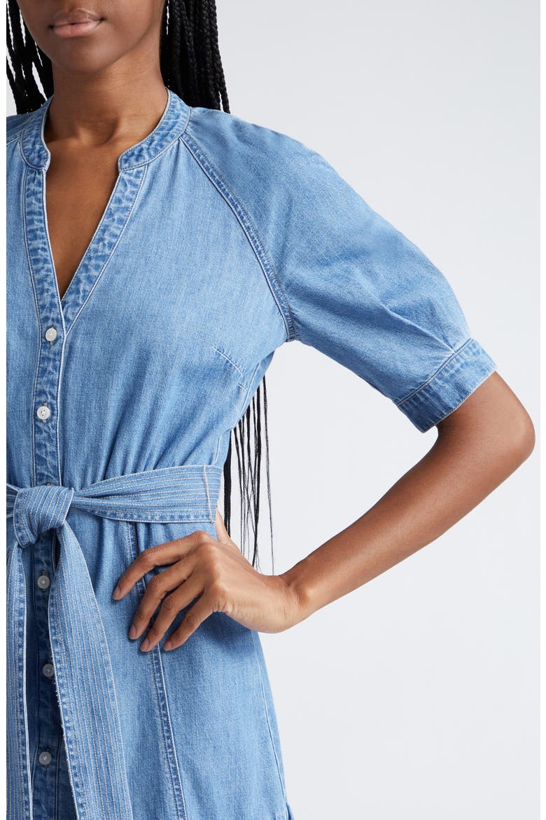 Kanika Belted Denim Minidress, Alternate, color, ICEBERG