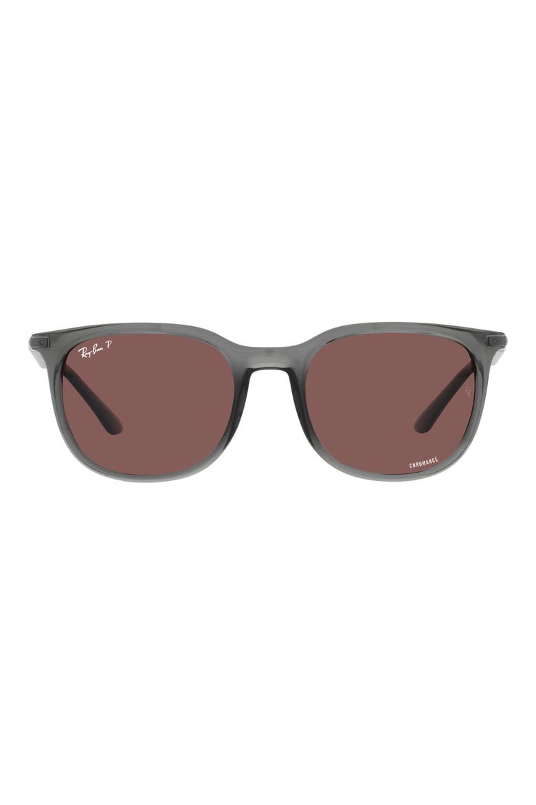 54mm Polarized Pillow Sunglasses, Main, color, TRANSPARENT GREY