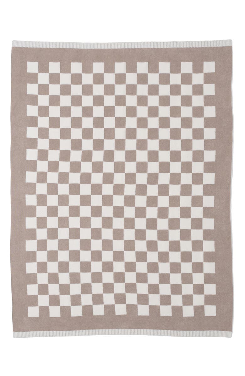 Barefoot Dreams<sup>®</sup> CozyChic<sup>™</sup> Checkered Cotton Blend Throw Blanket, Alternate, color, Fauna/ Cream