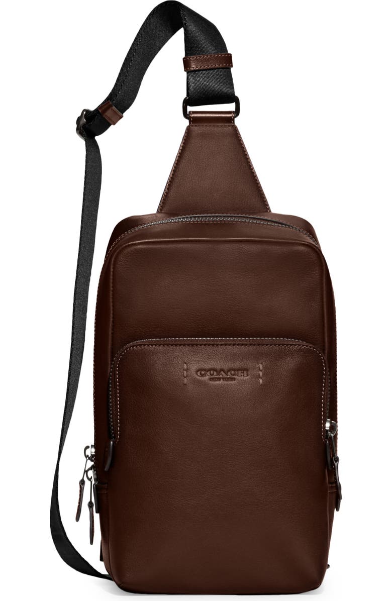 COACH Signature Gotham Leather Sling Pack, Main, color,