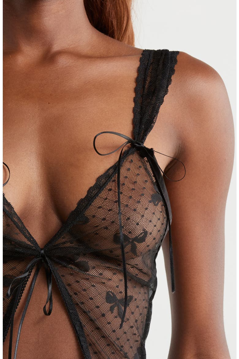 Sheer Mesh Teddy, Alternate, color, BLACK
