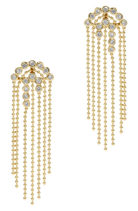 Asterales Bubble Fringe Chandelier Earrings