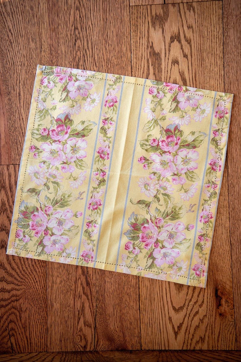 Apple Blossom Luncheon Napkins Yellow, Set of 4, Alternate, color, Yellow