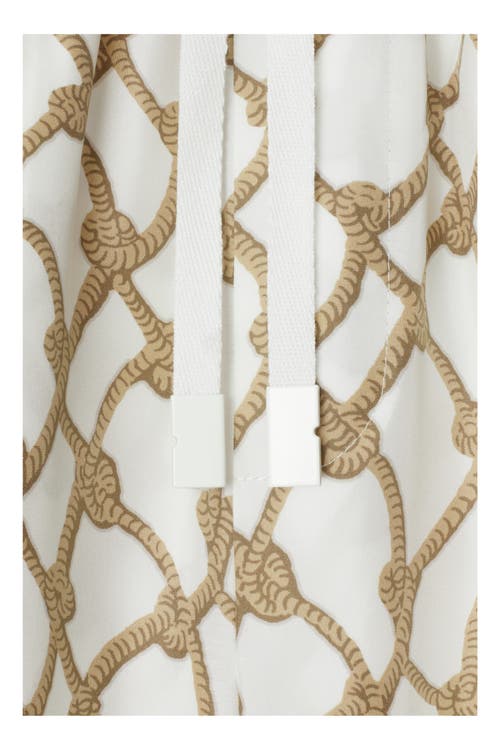 Burberry Silk Knot Print Trousers In Thatch