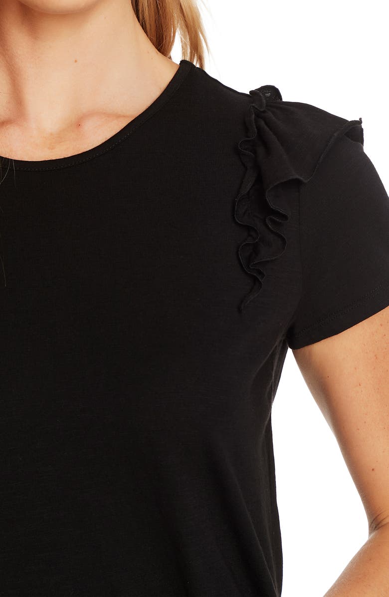 CeCe Double Ruffle Slub Jersey Tee, Alternate, color,