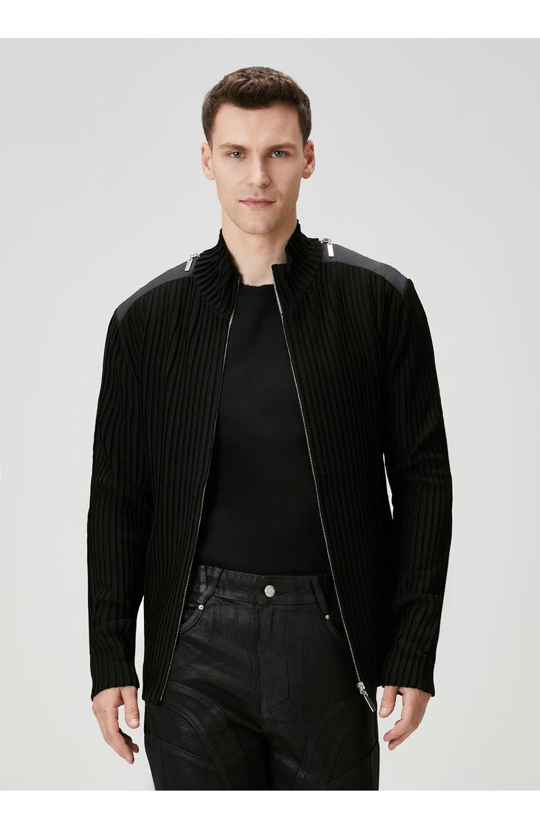 PCFG Knit Cardigan With Zip Detail, Alternate, color, Black