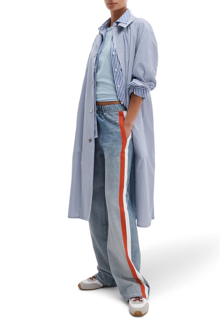 rb Miramar Track Stripe Cotton Terry Sweatpant Jeans, Alternate, color, CONEY RED WHITE STRIPE