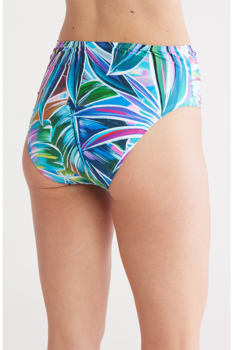 Palm High Waist Bikini Bottoms, Alternate, color, MULTI