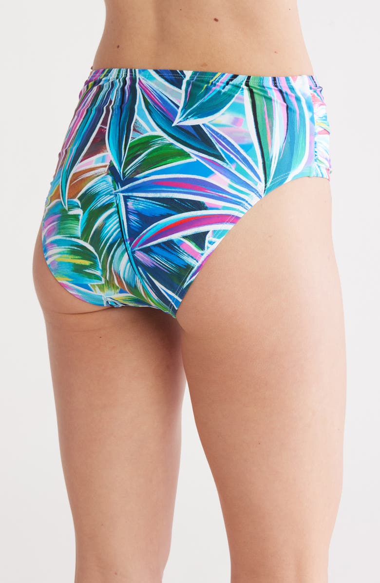 La Blanca Palm High Waist Bikini Bottoms, Alternate, color, Multi