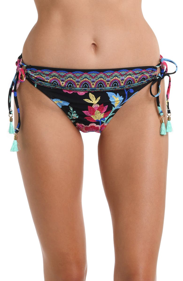 La Blanca Midnight Adjustable Loop Hipster Bikini Bottoms, Main, color,