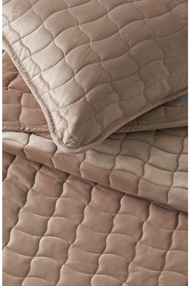 Velvet Box Stitch Quilt Set, Alternate, color, CAPPUCCINO