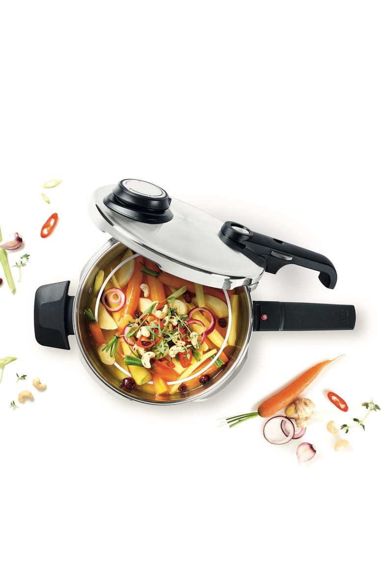 Fissler Vitavit Premium Pressure Cooker Set, with Steamer Insert and Tripod and Glass Lid, Alternate, color, Stainless Steel