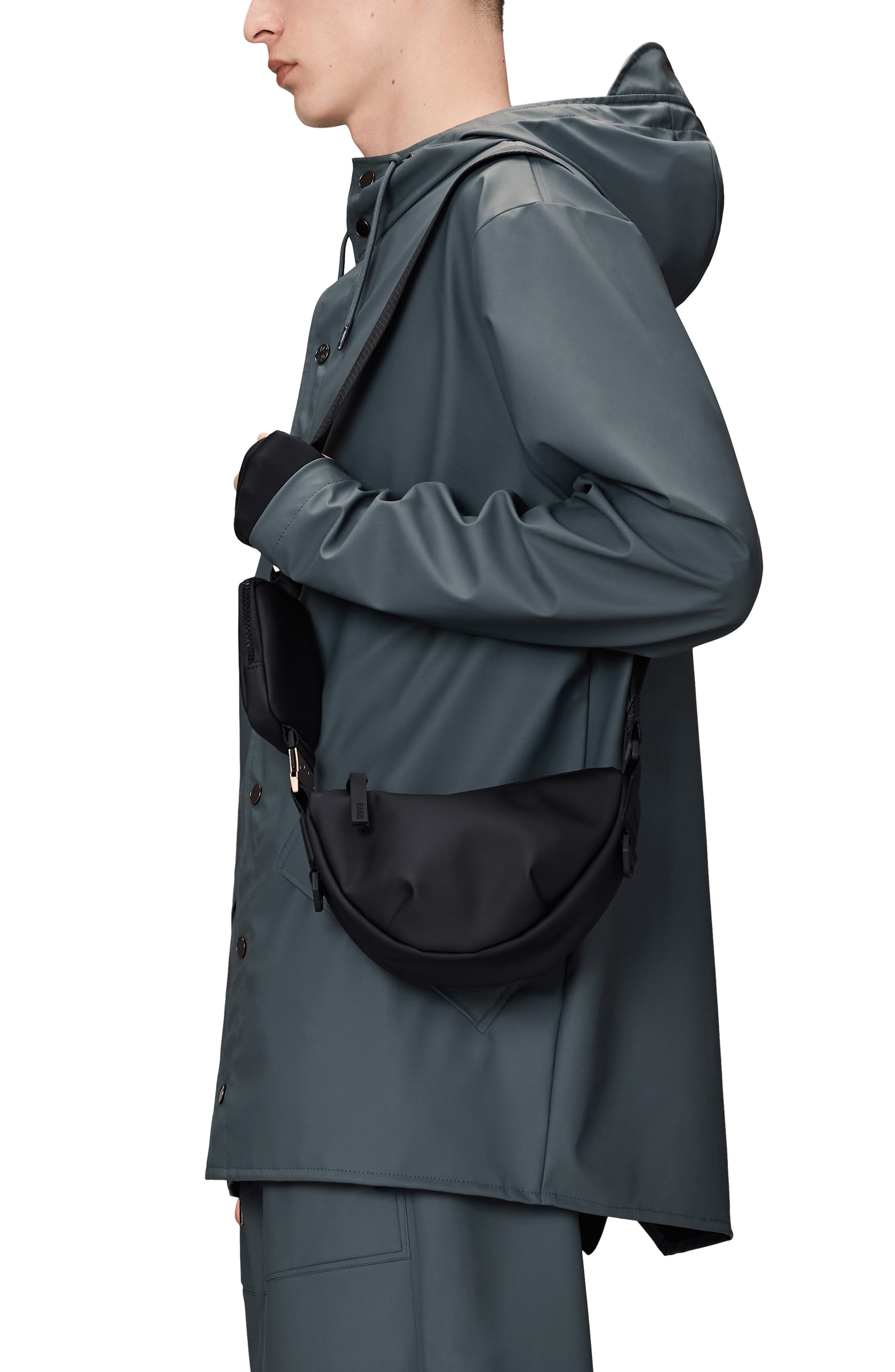 Rains Mini Valera Waterproof Shoulder Bag, Alternate, color, Black