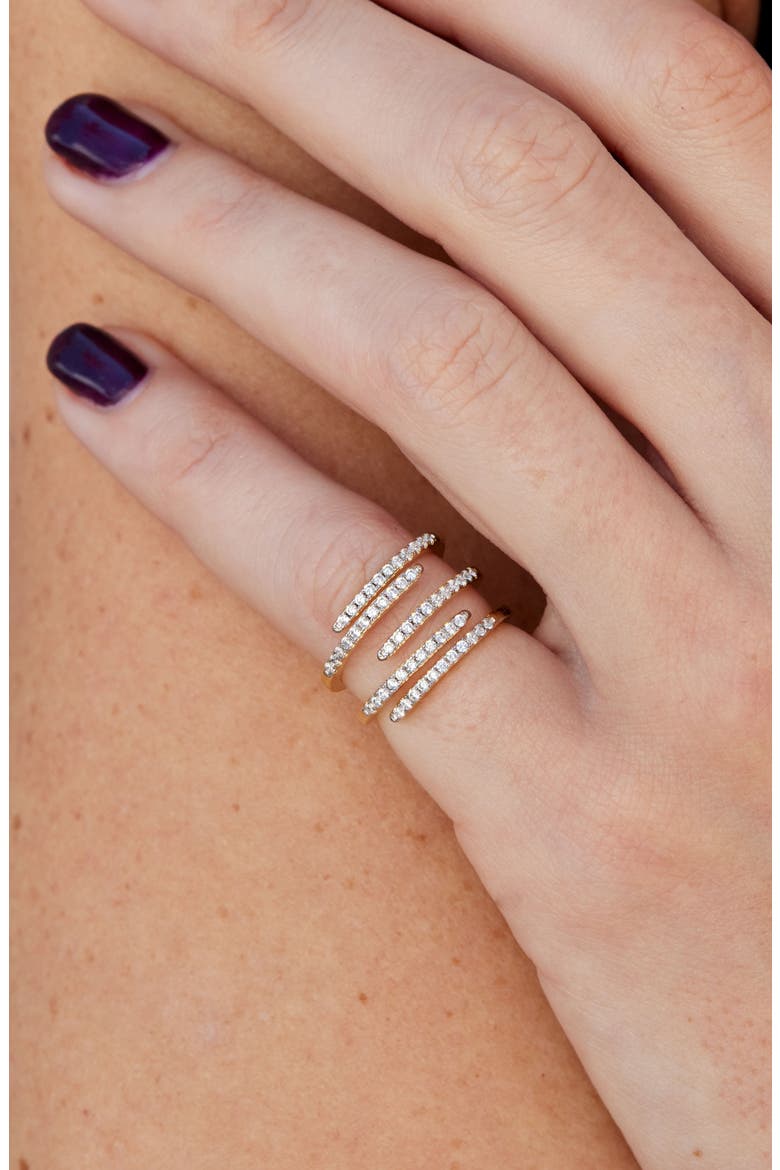 Wide Stacked Cubic Zirconia Ring, Alternate, color, YELLOW