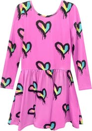 PixieLane Kids' Long Sleeve Be Happy Dress