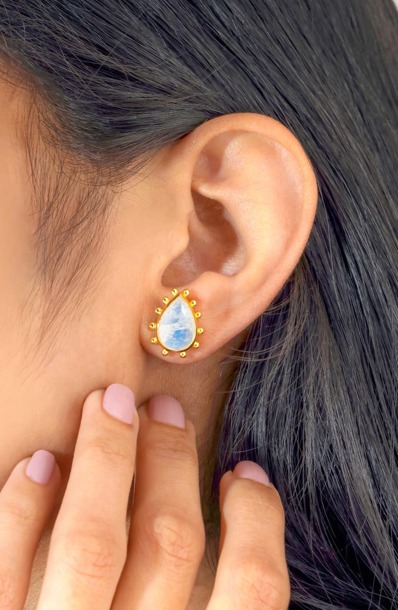 YS GEMS Pear Stud Earrings, Alternate, color, Blue