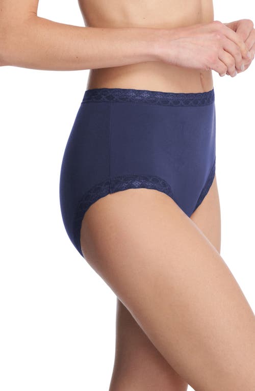 Natori Bliss Cotton Full Brief In Blue
