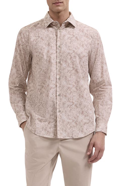 Julian Shaped Fit Paisley Button-Up Shirt