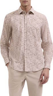 Bugatchi Julian Shaped Fit Paisley Button-Up Shirt