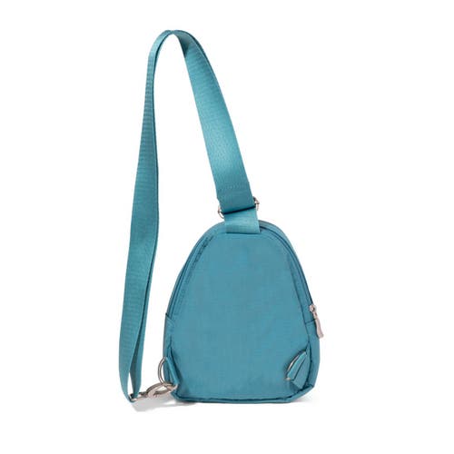 Baggallini Double Zip Mini Sling Bag In Seaside Blue