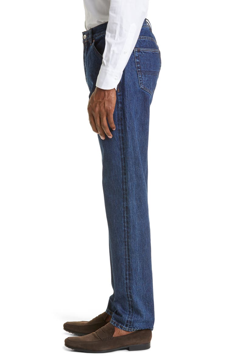 Selvedge Denim Straight Leg Jeans, Alternate, color, BLUE