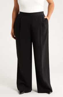 Pintuck Pull-On Straight Leg Pants