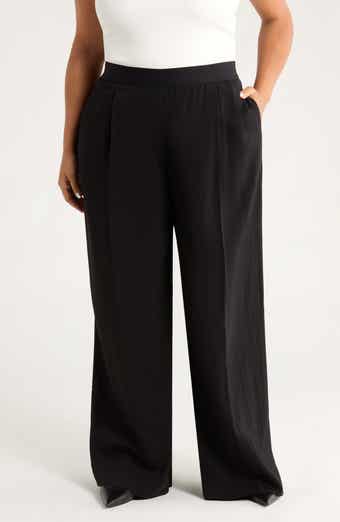 Pintuck Pull-On Straight Leg Pants