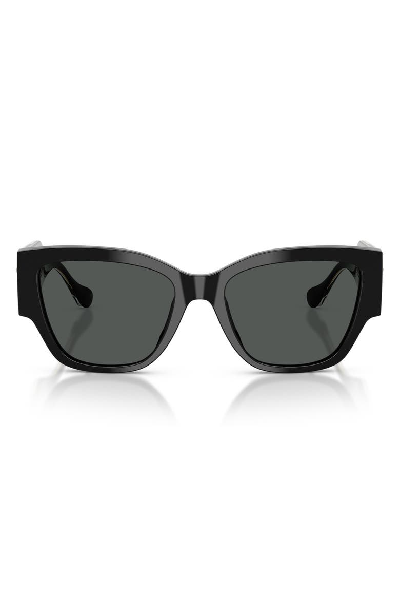 Versace 55mm Cat Eye Sunglasses, Main, color, Black / Dark Grey
