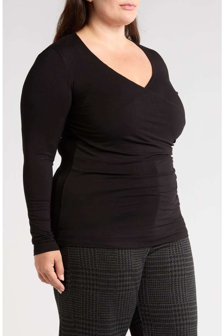 Liquid Cross Front Top, Alternate, color, BLACK