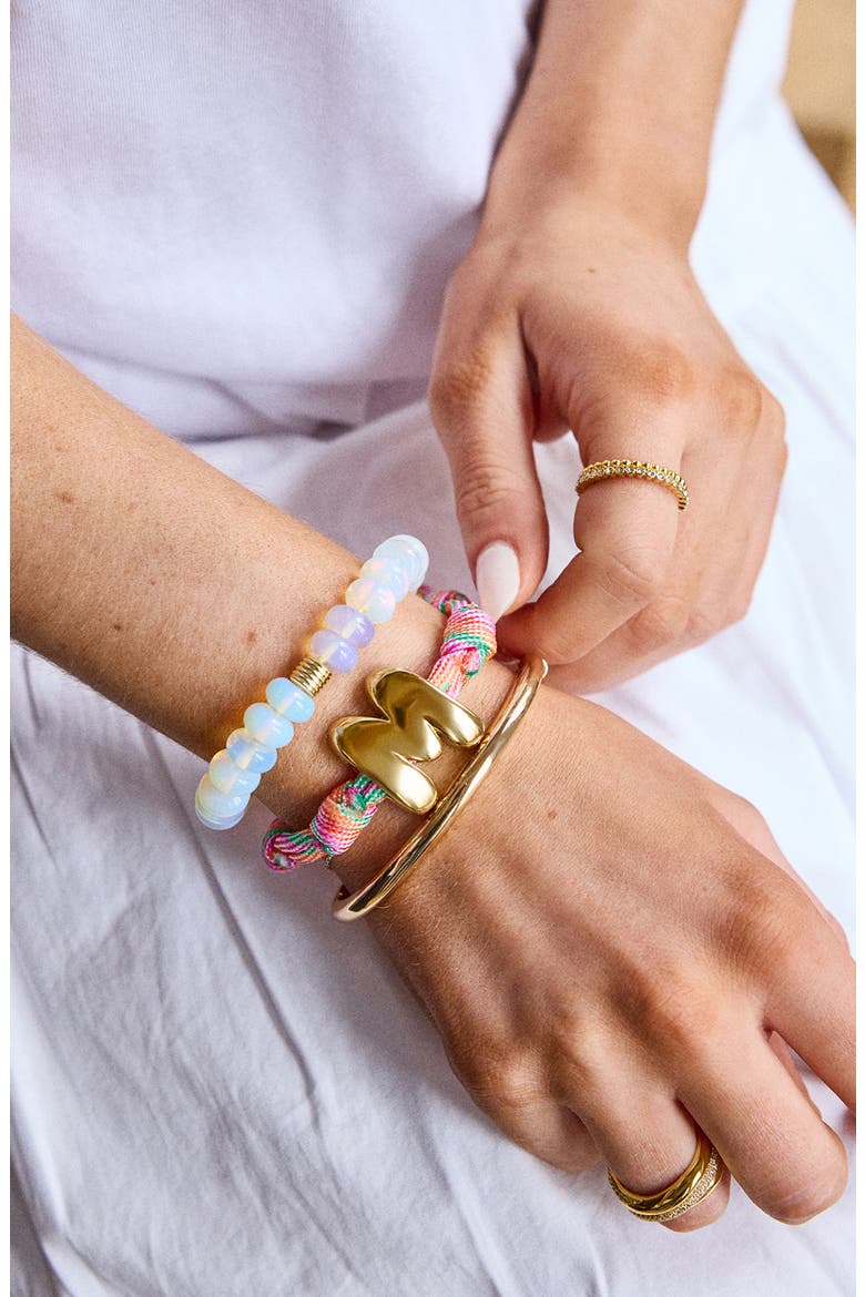 Knotty Initial Bracelet, Alternate, color, PINK MULTI/ GOLD