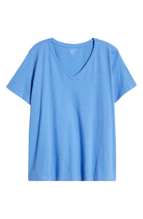 Eileen Fisher Easy V-neck Organic Cotton T-shirt In Ultramarine