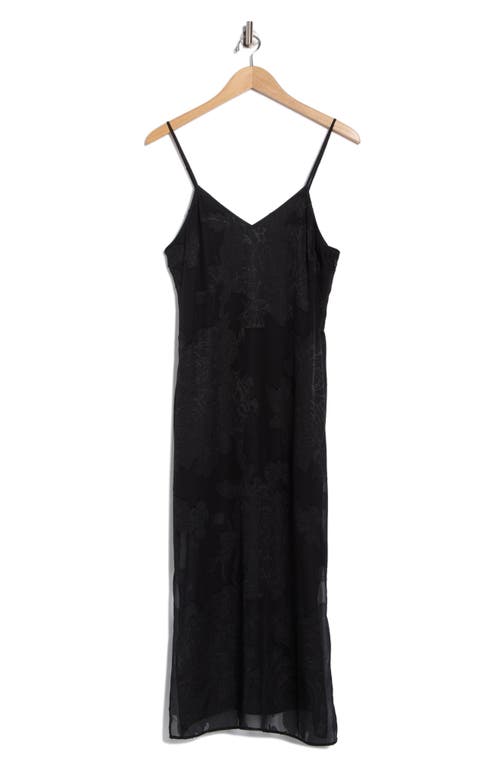 Leith Jacquard Slip Dress In Black