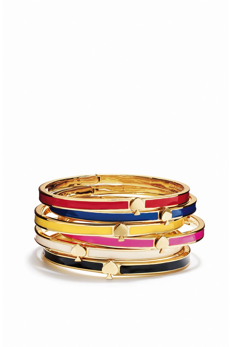 'spade' thin hinged bangle, Alternate, color, GOLD