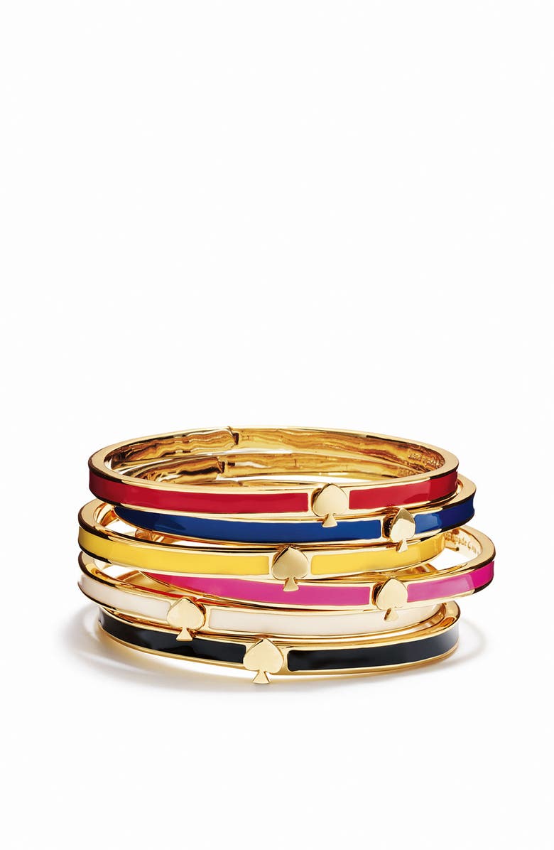 Kate Spade New York 'spade' thin hinged bangle, Alternate, color,