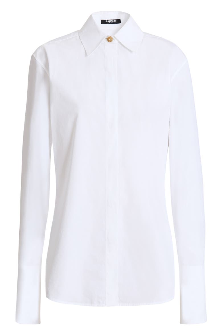 Cotton poplin shirt, Alternate, color, white