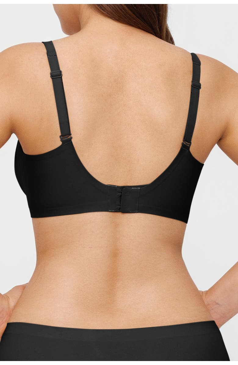 Popilush Seamless Wireless Jelly Minimizer Everydaywear Bra, Alternate, color, Jet Black