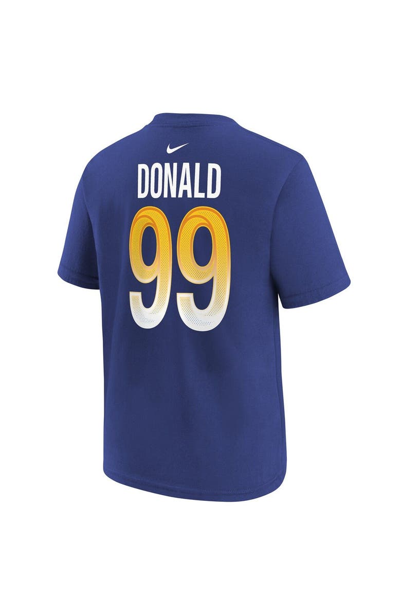 Nike Youth Nike Aaron Donald Royal Los Angeles Rams Super Bowl LVI Name & Number T-Shirt, Alternate, color,