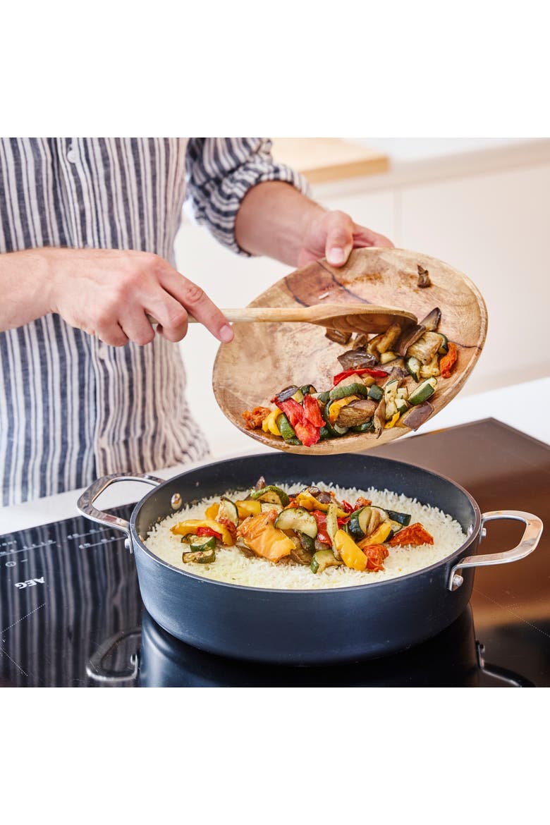 Maestro Ceramic Nonstick Saute Pan with Lid, 3.5-Qt., Alternate, color, Silver
