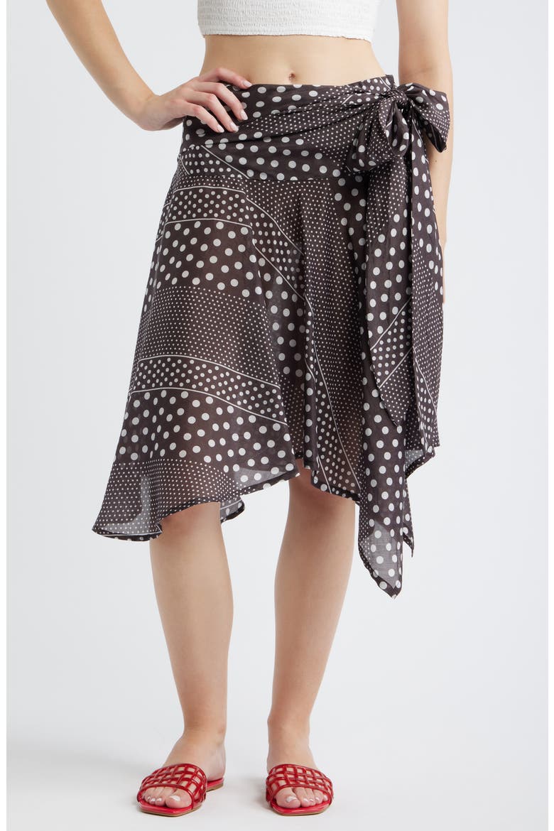 Parker Sash Skirt, Main, color, DARK BROWN