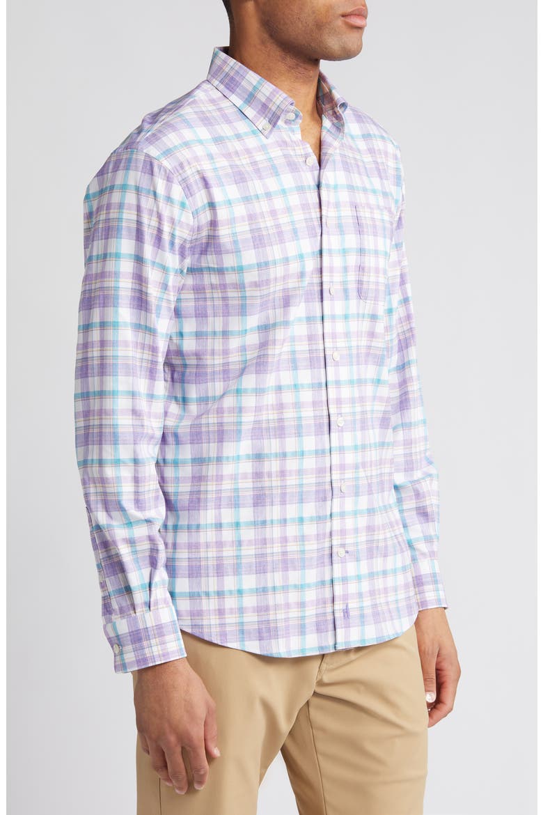 Matador PREP-FORMANCE Plaid Button-Down Shirt, Alternate, color, GRAPE