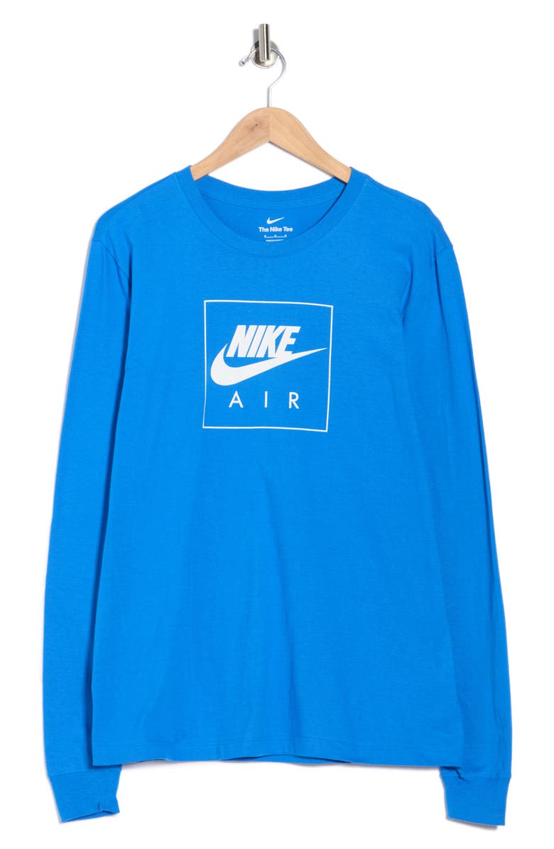 Nike Air Logo Long Sleeve Graphic T-Shirt, Alternate, color, Signal Blue