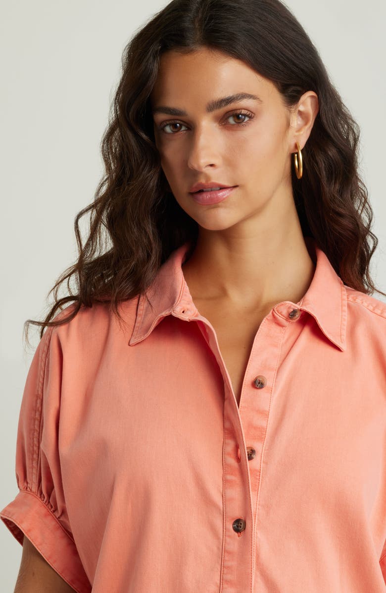 Treasure & Bond Woven Polo Shift Dress, Alternate, color, Coral Apple