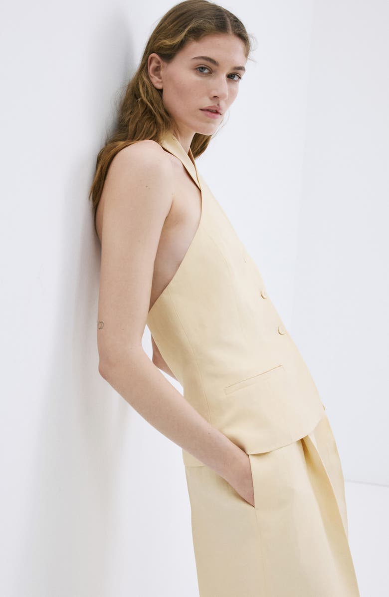 MANGO Martini Halter Top, Alternate, color, Yellow